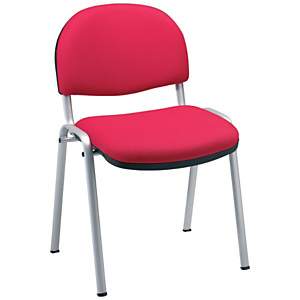 Prima Silla apilable, tapizado, estructura aluminizada, rojo Prima Silla apilable, tapizado, estructura aluminizada, rojo