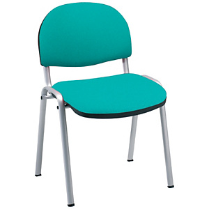 Prima Silla apilable, tapizado, estructura aluminizada, verde Prima Silla apilable, tapizado, estructura aluminizada, verde
