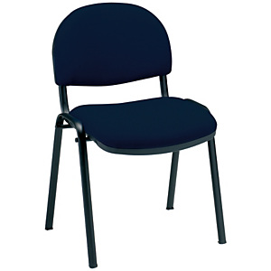 Prima Silla apilable, tapizado resistente al fuego, estructura aluminizada negra, negro Prima Silla apilable, tapizado resistente al fuego, estructura aluminizada negra, negro