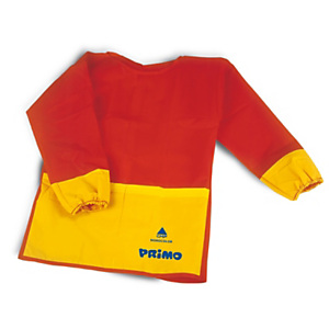 PRIMO Grembiulino scuola antimacchia, Con maniche, Rosso e giallo PRIMO Grembiulino scuola antimacchia, Con maniche, Rosso e giallo