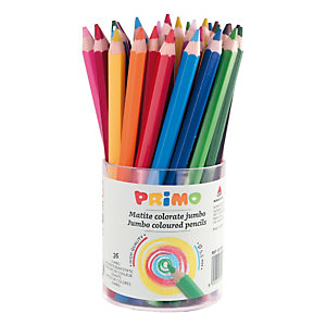 PRIMO - MOROCOLOR Matite colorate Jumbo - diametro mina 5,5 mm - 12 colori assortiti - Primo - conf. 36 pezzi