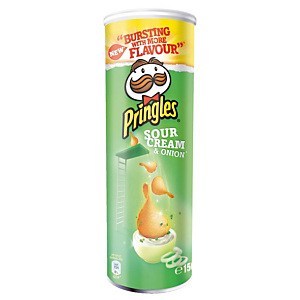 PRINGLES Biscuits salés Pringles crème et oignons, boîte de 175 g PRINGLES Biscuits salés Pringles crème et oignons, boîte de 175 g