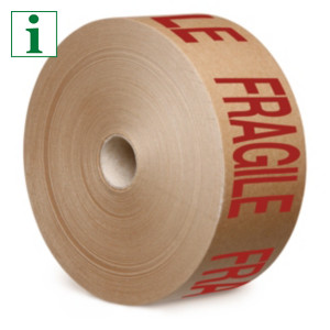 Printed “FRAGILE” Gummed Paper Tape
