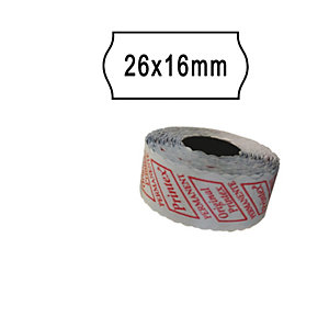 PRINTEX Rotolo da 1000 etichette a onda per Printex Smart 16/2616 e Z Maxi 6/2616 - 26x16 mm - adesivo removibile - bianco - Pritnex