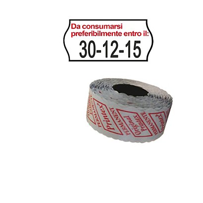 PRINTEX Rotolo da 1000 etichette a onda per Printex Smart 8/2612 - DA CONSUMARSI… - 26x12 mm - adesivo permanente - bianco -  Printex - 1