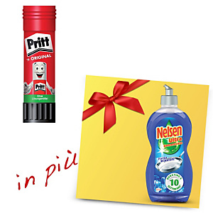Pritt 12 colle '' Stick'' da 22 grammi + 1 flacone di Nelsen Ultra Concentrato Forza Minerale Pritt 12 colle '' Stick'' da 22 grammi + 1 flacone di Nelsen Ultra Concentrato Forza Minerale