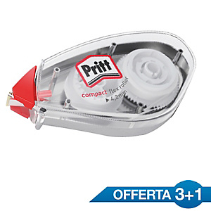 Pritt Compact Flex Offerta 3+1 Correttori roller a nastro, 4,2 mm x 10 m Pritt Compact Flex Offerta 3+1 Correttori roller a nastro, 4,2 mm x 10 m
