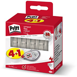 Pritt Offerta Risparmio Compact Flex Correttore roller a nastro, 4,2 mm x 10 m (confezione 4+1)
