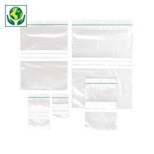 Proefpakket gripzakjes met schrijfstroken 100 micron 50% gerecycled Raja Proefpakket gripzakjes met schrijfstroken 100 micron 50% gerecycled Raja