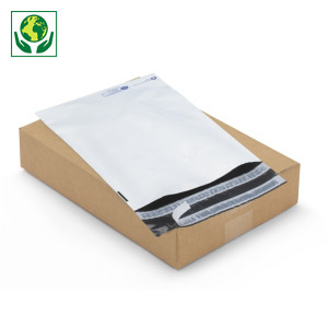 Proefpakket ondoorzichtige plastic envelop met retoursluiting 80% gerecycled Raja
