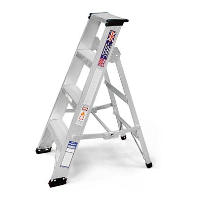 Professional aluminium builders step ladders, 4 treads - 1