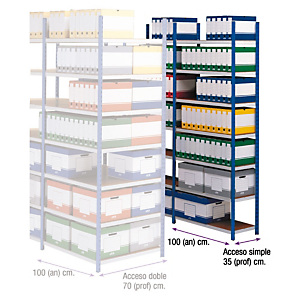 PROVOST Estantería de archivo Maxipro - módulo inicial 100 (an) x 35 (prof) cm.