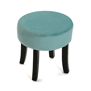 Puff redondo, madera y terciopelo color turquesa, 35 ø x 35 cm Puff redondo, madera y terciopelo color turquesa, 35 ø x 35 cm