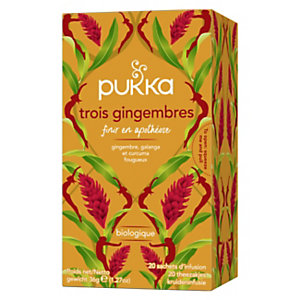 Pukka Thé 3 gingembres - Biologique et équitable - Boîte de 20 sachets