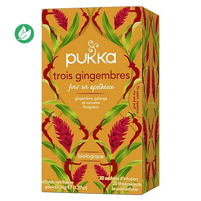 Pukka Thé 3 gingembres - Biologique et équitable - Boîte de 20 sachets