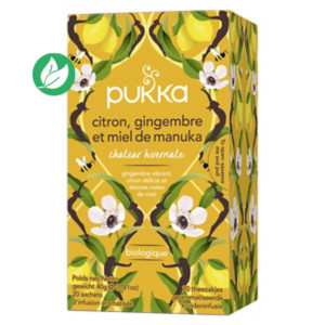 pukka Thé Chaleur hivernale citron gingembre miel de Manuka - Biologique et équitable - Boîte de 20 sachets