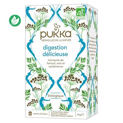 pukka Thé Digestion délicieuse anis fenouil cardamome - Biologique et équitable - Boîte de 20 sachets