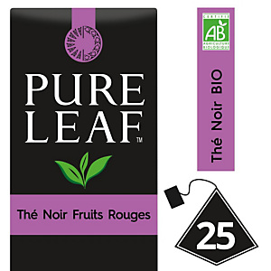 PURE LEAF Thé Noir aux Fruits Rouges - 25 sachets pyramide PURE LEAF Thé Noir aux Fruits Rouges - 25 sachets pyramide