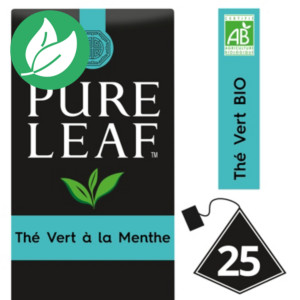 PURE LEAF Thé vert à la Menthe - 25 sachets pyramide PURE LEAF Thé vert à la Menthe - 25 sachets pyramide