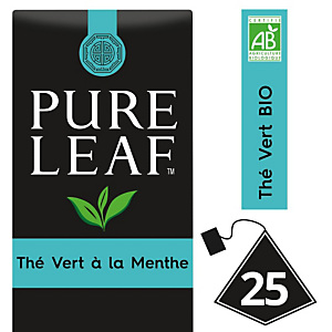 PURE LEAF Thé vert à la Menthe - 25 sachets pyramide PURE LEAF Thé vert à la Menthe - 25 sachets pyramide