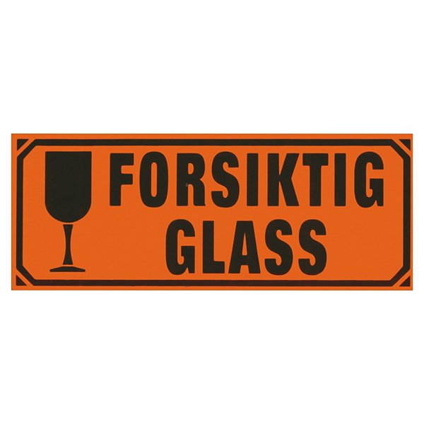 PVC-merketape med standard trykk - Forsiktig glass - 4