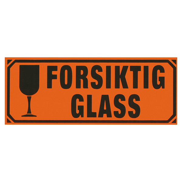 PVC-merketape med standard trykk - Forsiktig glass - 1