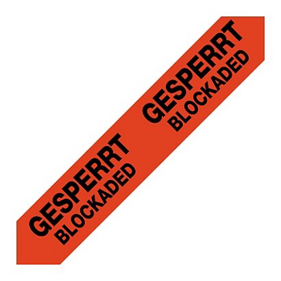 PVC Warnband mit Aufdruck Gesperrt - Blockaded, 50 mm x 66 m - 1