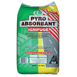 PYRO-ABSORBANT Absorbant granulés Pyro absorbant ignifugé en sac de 40 L