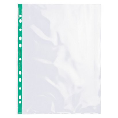 Q-Connect A4 punched pockets, glass clear, pack of 100