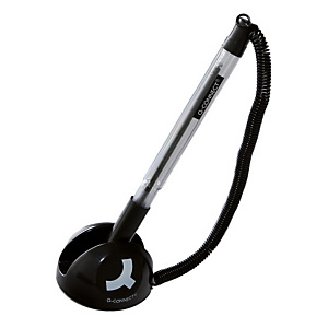 Q-CONNECT Bolígrafo extensible cn cadena y soporte adhesivo, punta mediana, cuerpo negro ,tinta aceite, tinta azul Q-CONNECT Bolígrafo extensible cn cadena y soporte adhesivo, punta mediana, cuerpo negro ,tinta aceite, tinta azul