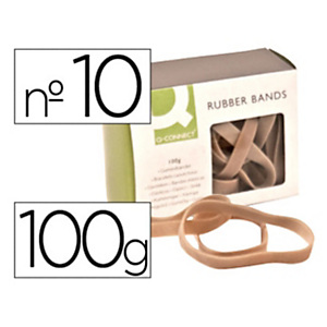 Q CONNECT Fajitas gomas elásticas 100 gr 100 x 9 mm Nº 10 Q CONNECT Fajitas gomas elásticas 100 gr 100 x 9 mm Nº 10