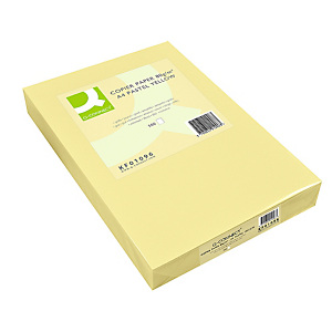 Q CONNECT Papel de colores para Faxes, Fotocopiadoras e Impresoras de Inyección de Tinta y láser, Amarillo A4 80 g/m² Q CONNECT Papel de colores para Faxes, Fotocopiadoras e Impresoras de Inyección de Tinta y láser, Amarillo A4 80 g/m²