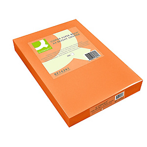 Q CONNECT Papel de colores para Faxes, Fotocopiadoras e Impresoras de Inyección de Tinta y láser, Naranja A4 80 g/m² Q CONNECT Papel de colores para Faxes, Fotocopiadoras e Impresoras de Inyección de Tinta y láser, Naranja A4 80 g/m²