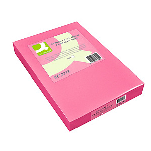 Q CONNECT Papel de colores para Faxes, Fotocopiadoras e Impresoras de Inyección de Tinta y láser, Rosa intenso A4 80 g/m² Q CONNECT Papel de colores para Faxes, Fotocopiadoras e Impresoras de Inyección de Tinta y láser, Rosa intenso A4 80 g/m²