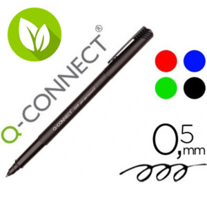 Q-CONNECT Rotulador permanente, retroproyección, punta fibra redonda 0,5 mm, cuerpo negro de polipropileno, pack de 4 rotuladores, colores surtidos Q-CONNECT Rotulador permanente, retroproyección, punta fibra redonda 0,5 mm, cuerpo negro de polipropileno, pack de 4 rotuladores, colores surtidos