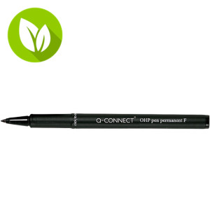 Q-CONNECT Rotulador permanente, retroproyección, punta fibra redonda 0,5 mm, cuerpo negro de polipropileno, tinta negra Q-CONNECT Rotulador permanente, retroproyección, punta fibra redonda 0,5 mm, cuerpo negro de polipropileno, tinta negra