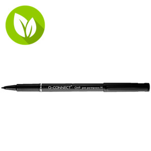Q-CONNECT Rotulador permanente, retroproyección, punta fibra redonda 0,8 mm, cuerpo negro de polipropileno, tinta negra Q-CONNECT Rotulador permanente, retroproyección, punta fibra redonda 0,8 mm, cuerpo negro de polipropileno, tinta negra