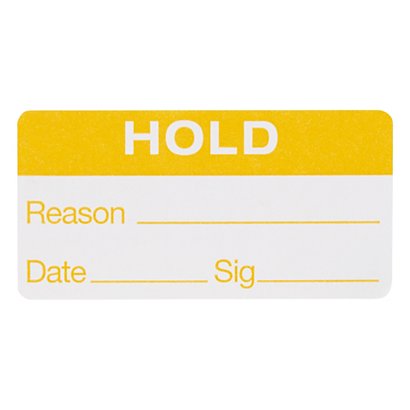 Quality control labels, hold, 51x25mm, roll of 1000 - 1