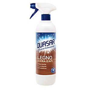 QUASAR Detergente Legno con Cera d'Api, Flacone Spray 580 ml
