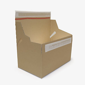 Quick pack crash lock postal boxes with adhesive strips