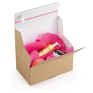 Quick Pack postal boxes with a white Kraft lining Quick Pack postal boxes with a white Kraft lining