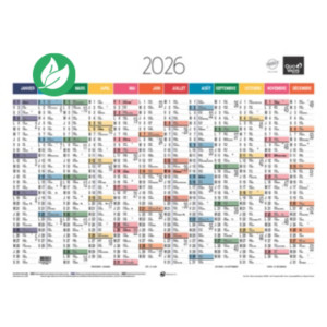 Quo Vadis Calendrier mural annuel 12 mois - Verso carte routière Europe - 55 x 40,5 cm - 2026 Quo Vadis Calendrier mural annuel 12 mois - Verso carte routière Europe - 55 x 40,5 cm - 2026