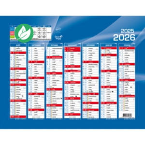 Quo Vadis Calendrier mural annuel Rentrée des classes 7 mois par face - 27 x 21 cm - 2025/2026 Quo Vadis Calendrier mural annuel Rentrée des classes 7 mois par face - 27 x 21 cm - 2025/2026