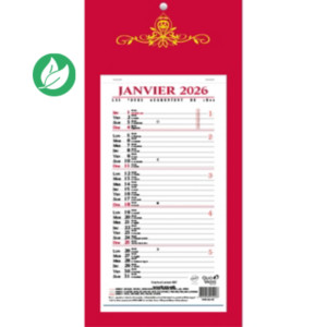 Quo Vadis Calendrier mural bloc mensuel - 20 x 41,5 cm - Vert - 2026 Quo Vadis Calendrier mural bloc mensuel - 20 x 41,5 cm - Vert - 2026