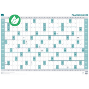 Quo Vadis Planning annuel souple effaçable à sec - 90 x 63 cm - 2026 Quo Vadis Planning annuel souple effaçable à sec - 90 x 63 cm - 2026