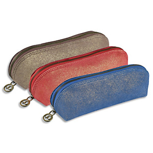 QUO VADIS Trousse Julo Lotus en cuir de vachette pailleté 21x6,5x6,5cm. Coloris assortis QUO VADIS Trousse Julo Lotus en cuir de vachette pailleté 21x6,5x6,5cm. Coloris assortis