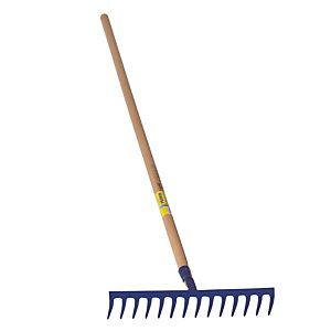 Râteau 14 dents courbes manche en bois 150 cm Râteau 14 dents courbes manche en bois 150 cm