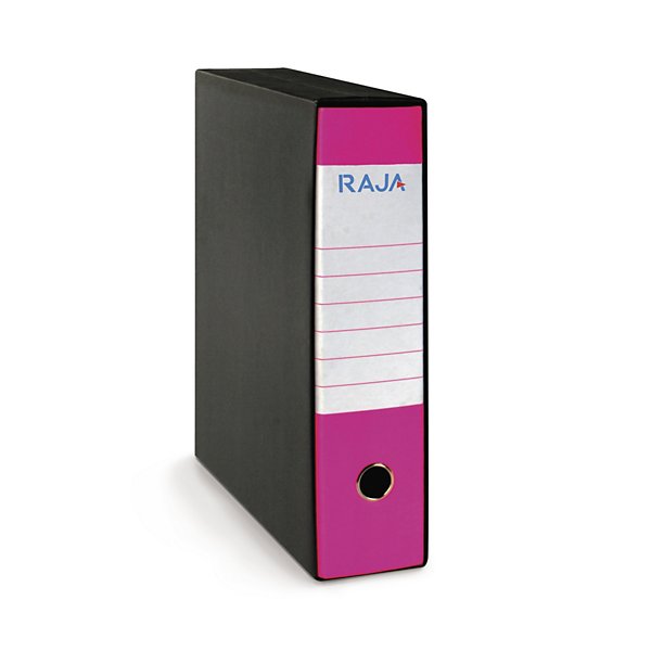 Raccoglitore ad anelli rosa fluo RAJA formato commerciale 28,5x35cm dorso 8cm - 2