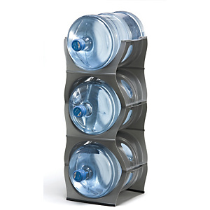 Rack de stockage pour bonbonnes d'eau en polypropylène gris - kit pour 3 bonbonnes Rack de stockage pour bonbonnes d'eau en polypropylène gris - kit pour 3 bonbonnes