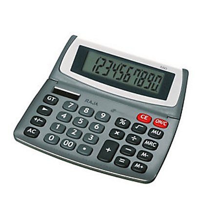 RAJA 550 Calculatrice de bureau 10 chiffres écran inclinable